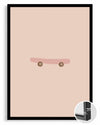 Kaykay Tasarımı - Minimalist Renkli Çizim Poster Tablosu