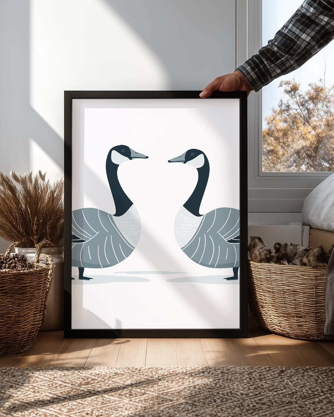 Kaz - Çift Halinde Durma Poster Tablosu