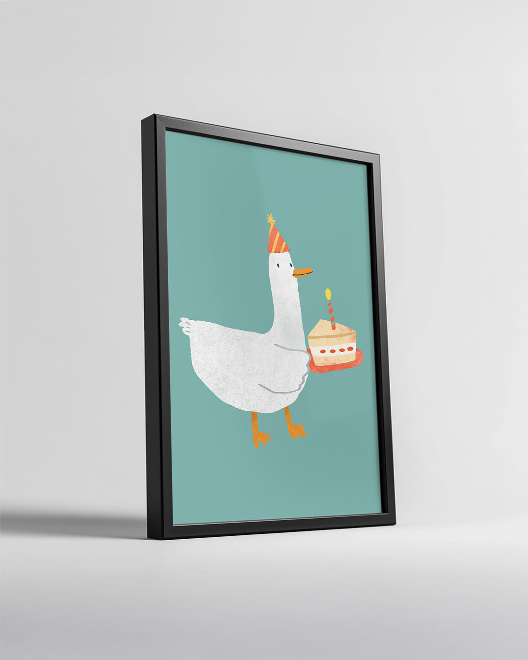 Kaz - Parti Şapkası ve Pasta Poster Tablosu