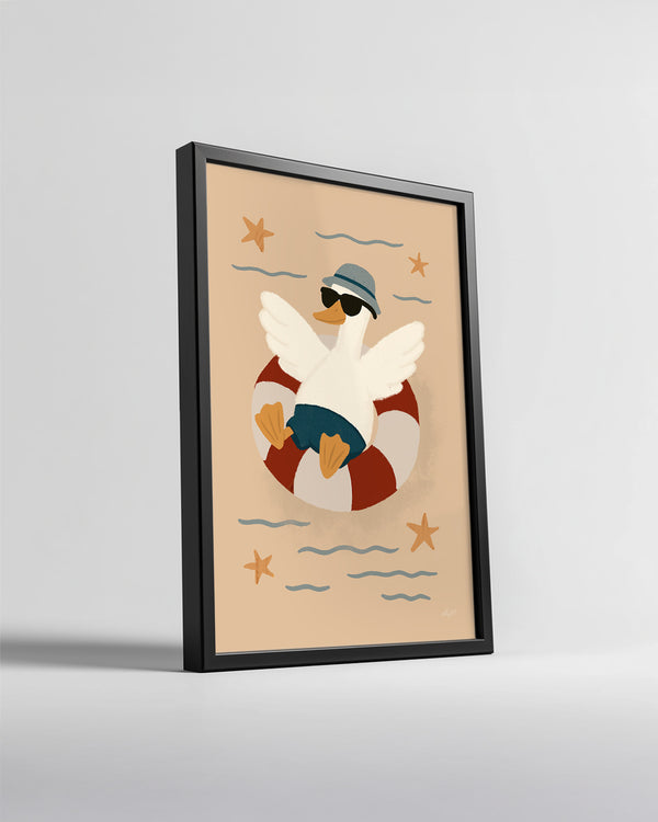 Kaz Plaj Keyfi - Eğlenceli Yaz Teması Poster Tablosu
