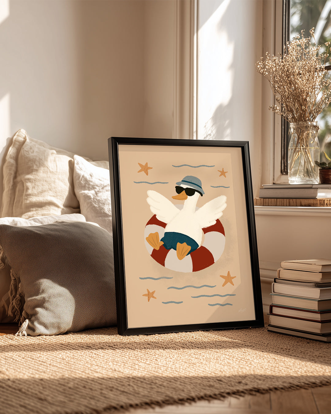 Kaz Plaj Keyfi - Eğlenceli Yaz Teması Poster Tablosu