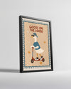 Kaz Scooter Üzerinde - Eğlenceli ve Şirin Bir Seyahat Teması Poster Tablosu