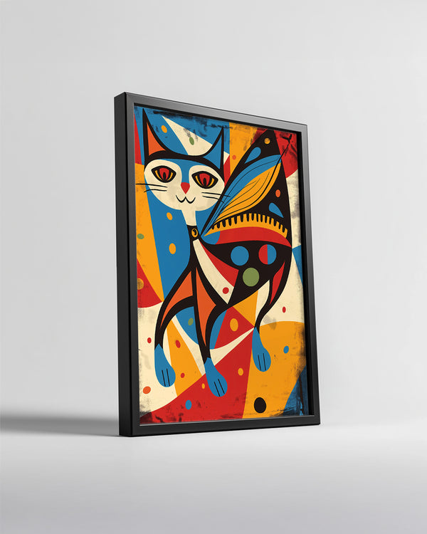 Kedi-Böcek Kanat Deseni Poster Tablosu