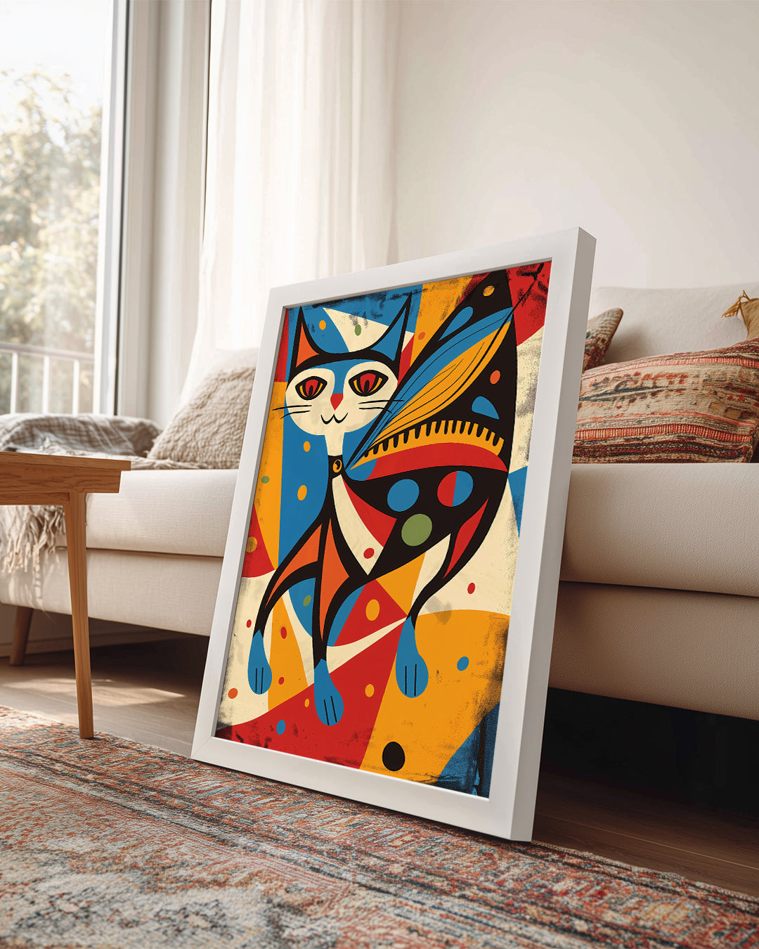 Kedi-Böcek Kanat Deseni Poster Tablosu