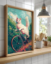 Kedi - Bisiklet Üzerinde Poster Tablosu