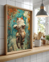 Kedi - Bisiklet Üzerinde Zıplama Poster Tablosu