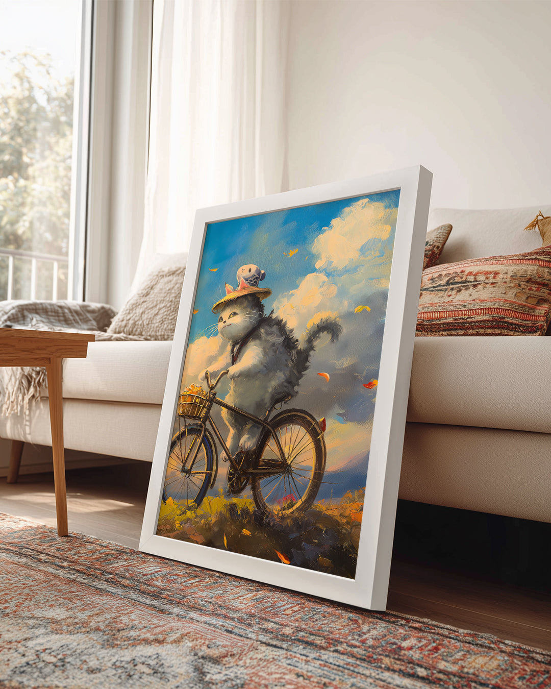 Kedi - Bisikletli Eğlence Poster Tablosu