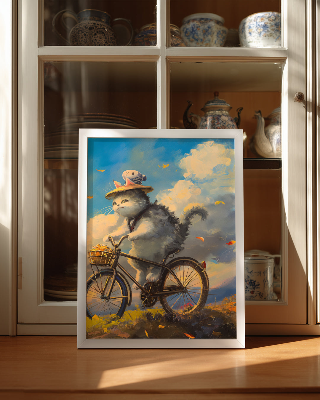Kedi - Bisikletli Eğlence Poster Tablosu
