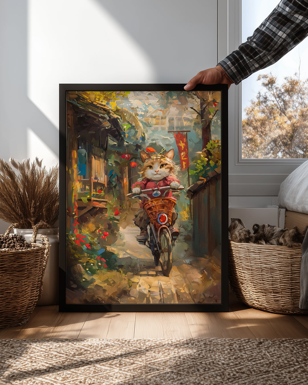 Kedi - Bisikletli Gezgin Poster Tablosu
