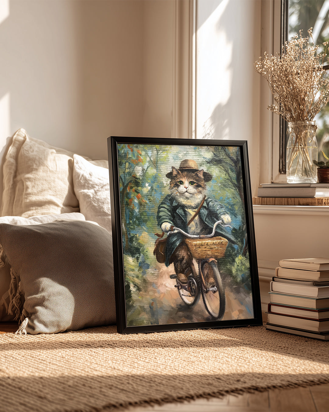 Kedi - Bisikletli Gezinti Poster Tablosu