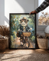 Kedi - Bisikletli Gezinti Poster Tablosu