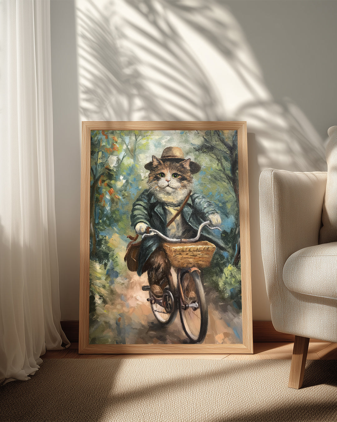 Kedi - Bisikletli Gezinti Poster Tablosu