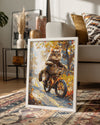 Kedi - Bisiklette Gezen Poster Tablosu