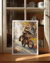Kedi - Bisiklette Gezen Poster Tablosu