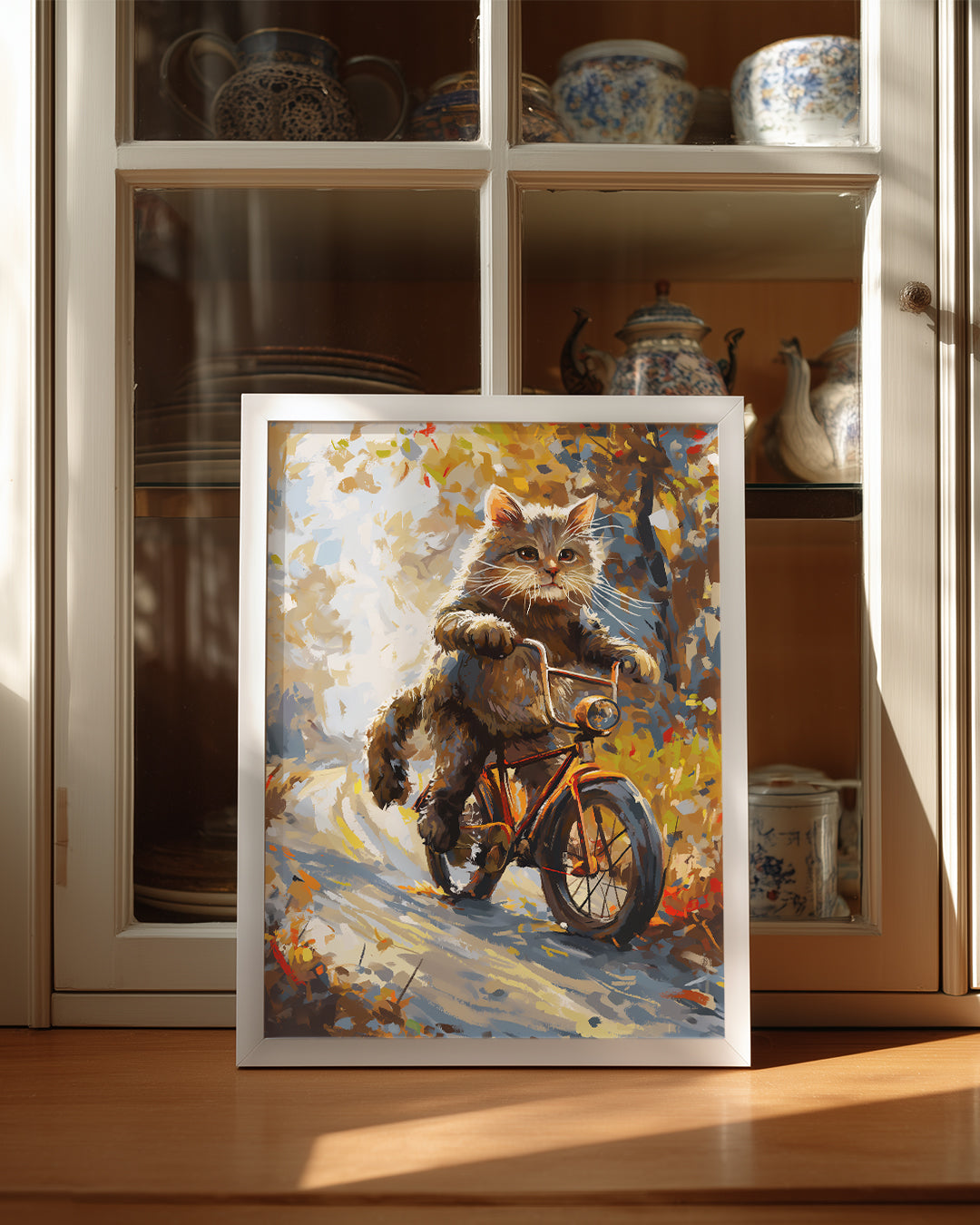 Kedi - Bisiklette Gezen Poster Tablosu