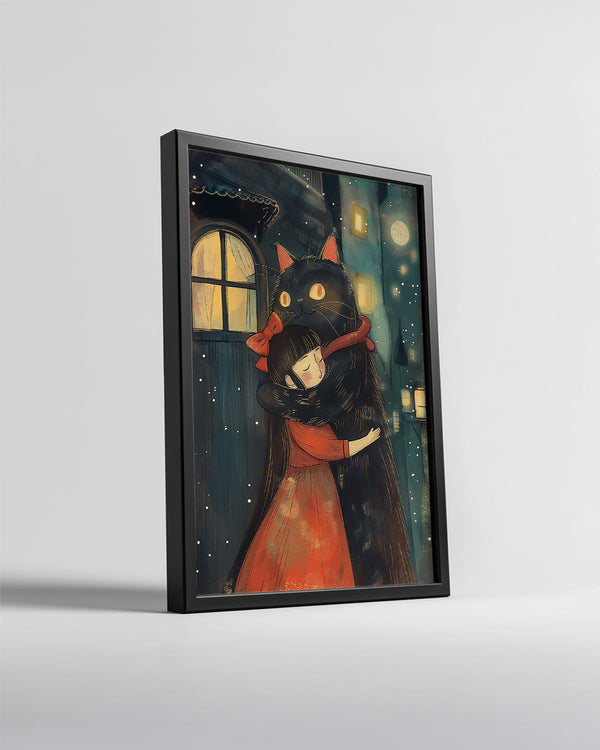 Kedi - Büyük Siyah Tarzı Poster Tablosu