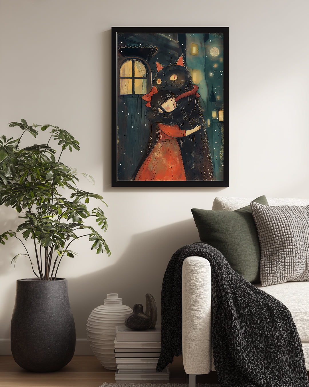 Kedi - Büyük Siyah Tarzı Poster Tablosu