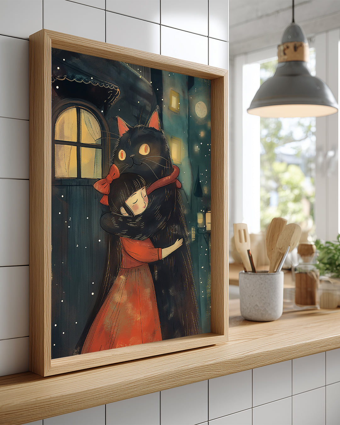 Kedi - Büyük Siyah Tarzı Poster Tablosu