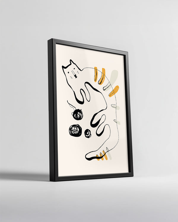 Kedi - Çizgi Roman Tarzı Poster Tablosu