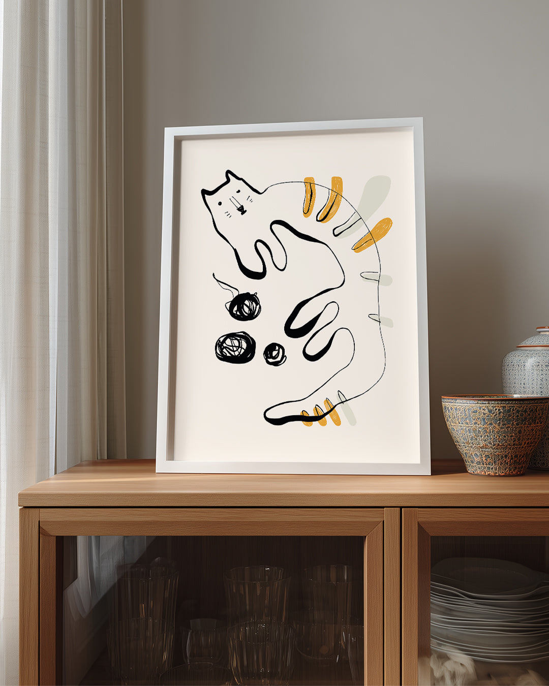 Kedi - Çizgi Roman Tarzı Poster Tablosu