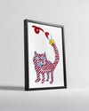 Kedi - Çizgili Desen Poster Tablosu
