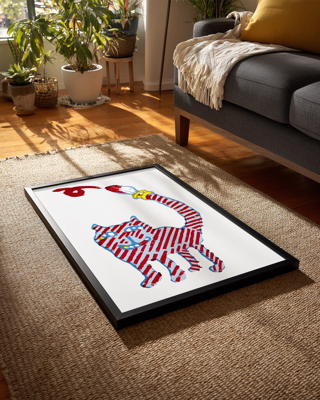 Kedi - Çizgili Desen Poster Tablosu