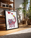 Kedi - Çizgili Desen Poster Tablosu