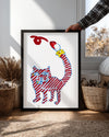 Kedi - Çizgili Desen Poster Tablosu