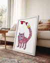 Kedi - Çizgili Desen Poster Tablosu