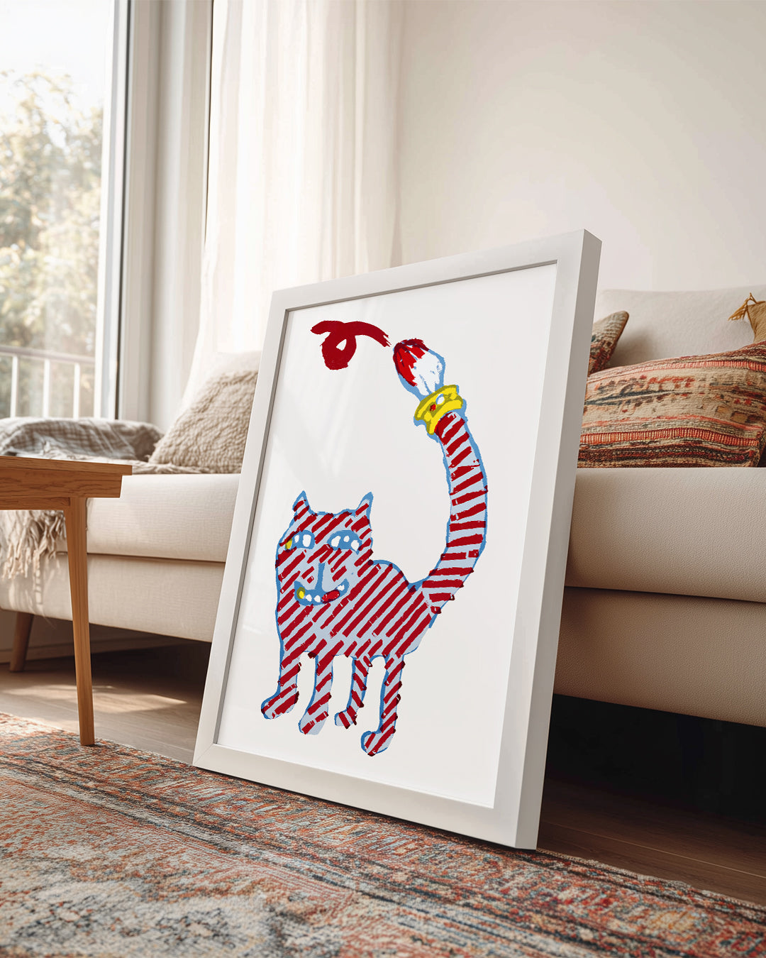 Kedi - Çizgili Desen Poster Tablosu
