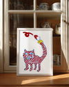 Kedi - Çizgili Desen Poster Tablosu
