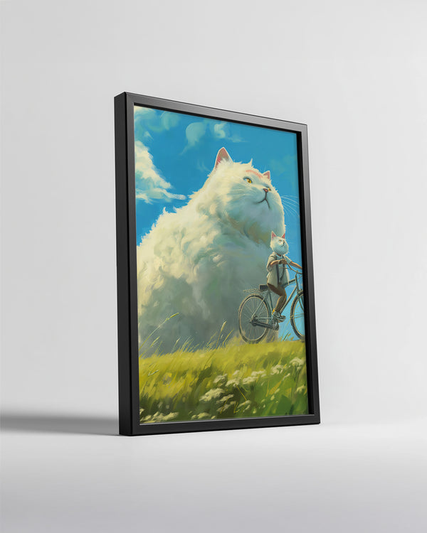 Kedi - Devasa Beyaz Post Poster Tablosu