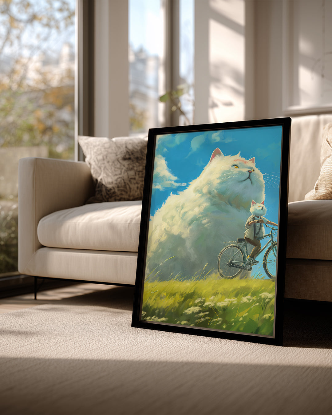 Kedi - Devasa Beyaz Post Poster Tablosu