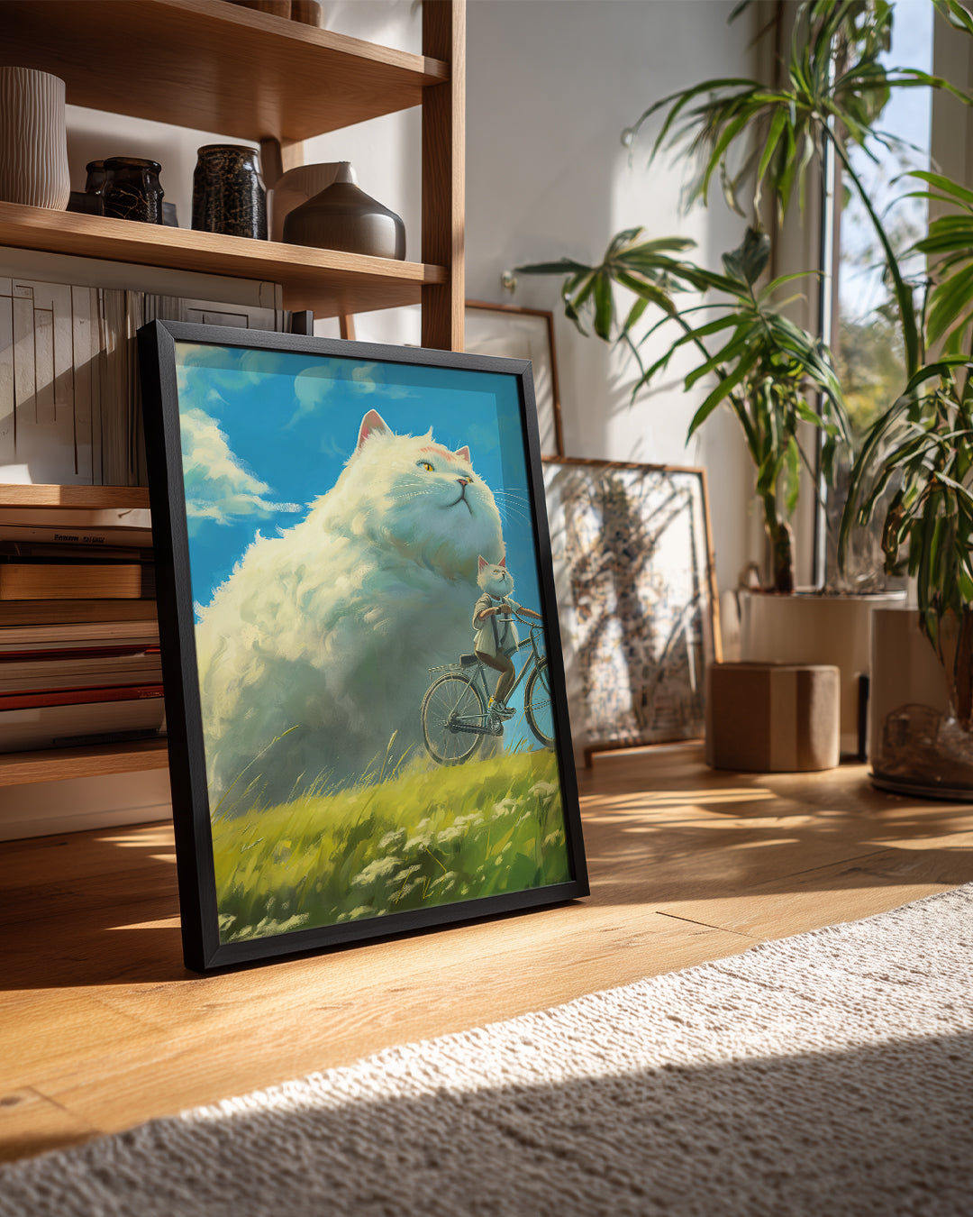Kedi - Devasa Beyaz Post Poster Tablosu