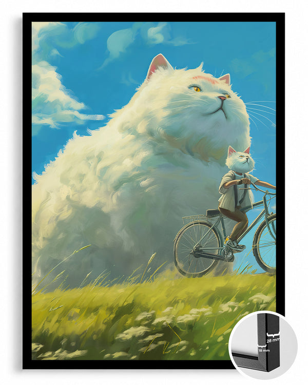 Kedi - Devasa Beyaz Post Poster Tablosu