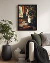 Kedi - Gözlük Takan Umutlu Hayvan Poster Tablosu