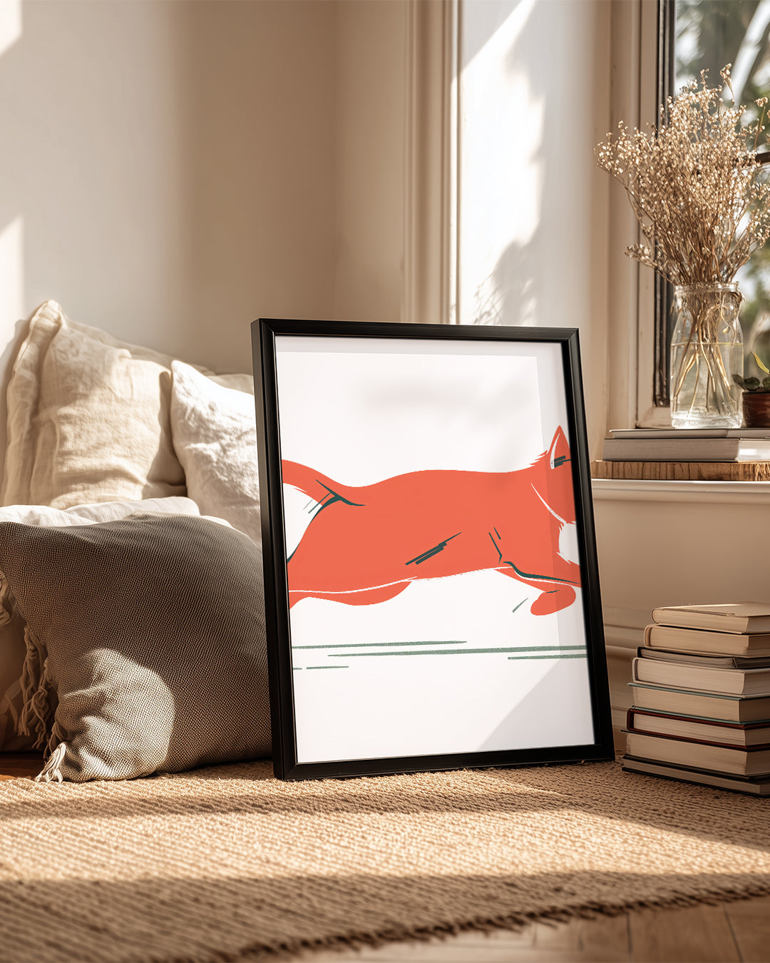 Kedi - Hızla Koşan Poster Tablosu