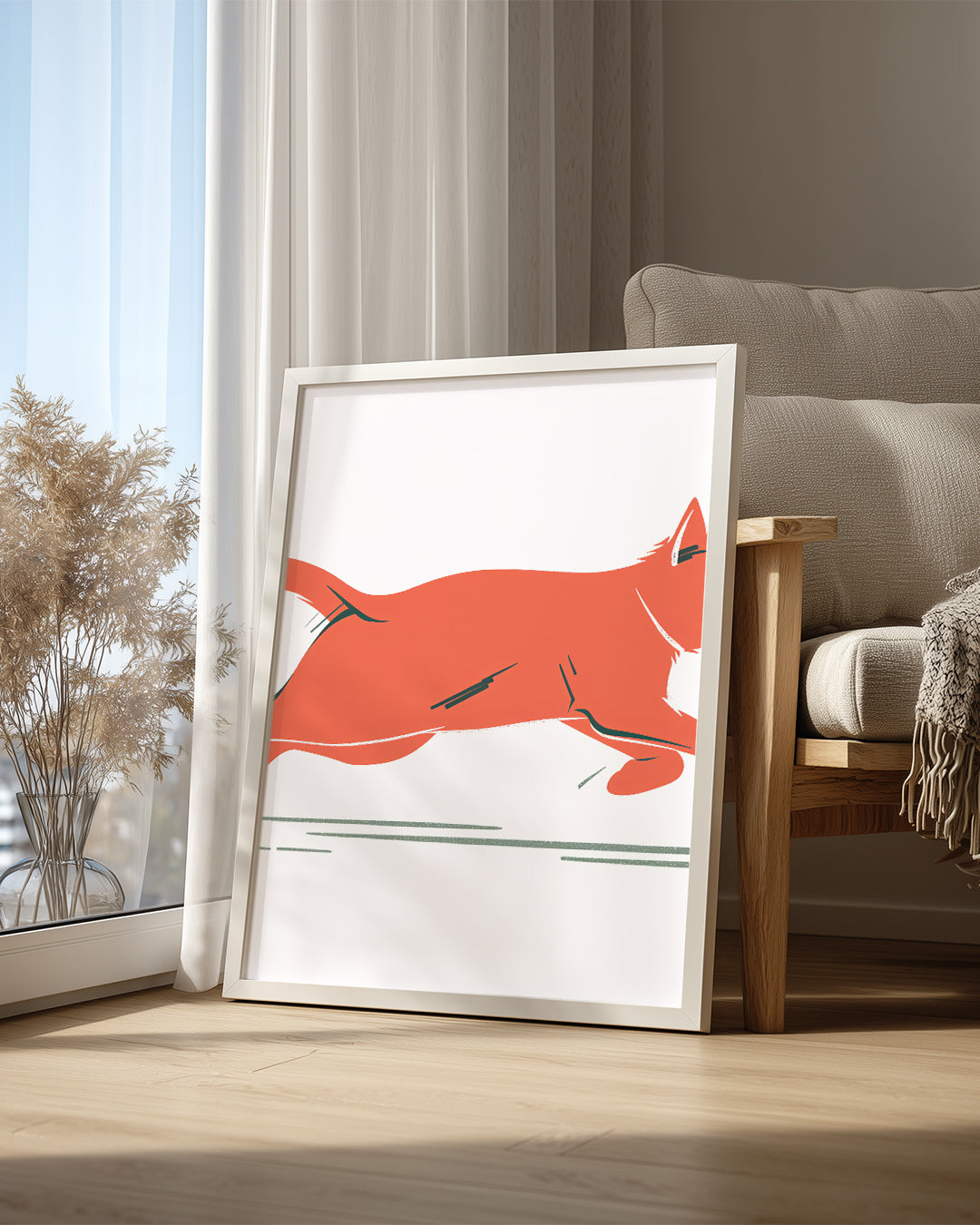 Kedi - Hızla Koşan Poster Tablosu