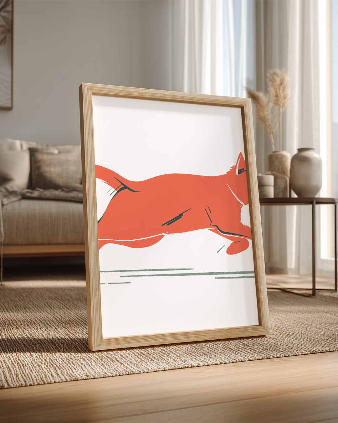 Kedi - Hızla Koşan Poster Tablosu