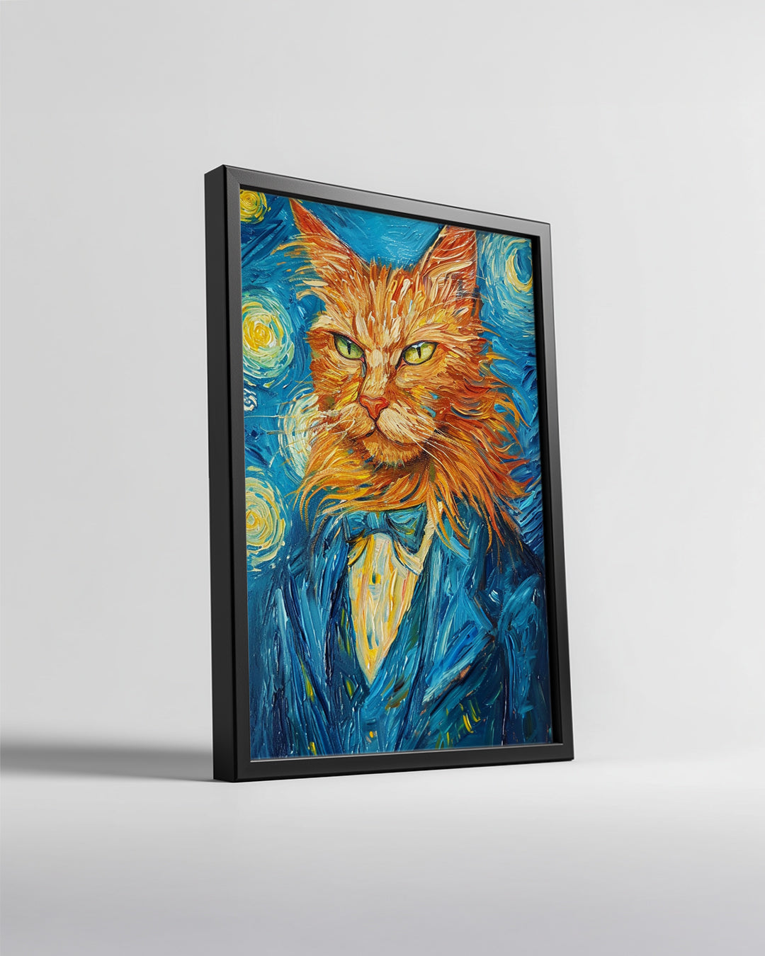 Kedi - İri Gözler Ve Şık Takım Elbise Poster Tablosu