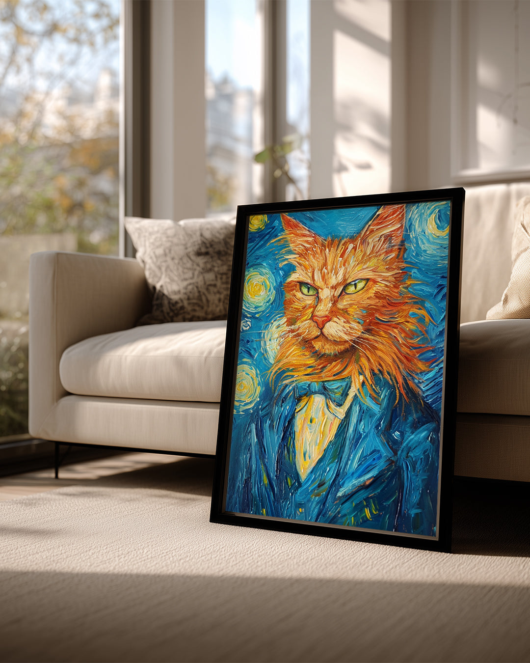 Kedi - İri Gözler Ve Şık Takım Elbise Poster Tablosu