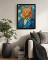 Kedi - İri Gözler Ve Şık Takım Elbise Poster Tablosu