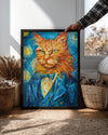 Kedi - İri Gözler Ve Şık Takım Elbise Poster Tablosu