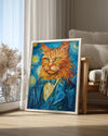 Kedi - İri Gözler Ve Şık Takım Elbise Poster Tablosu