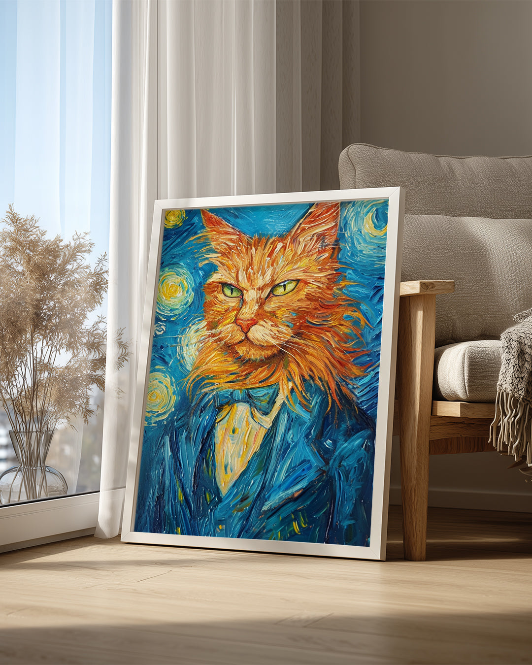 Kedi - İri Gözler Ve Şık Takım Elbise Poster Tablosu