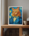 Kedi - İri Gözler Ve Şık Takım Elbise Poster Tablosu