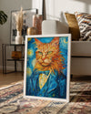 Kedi - İri Gözler Ve Şık Takım Elbise Poster Tablosu