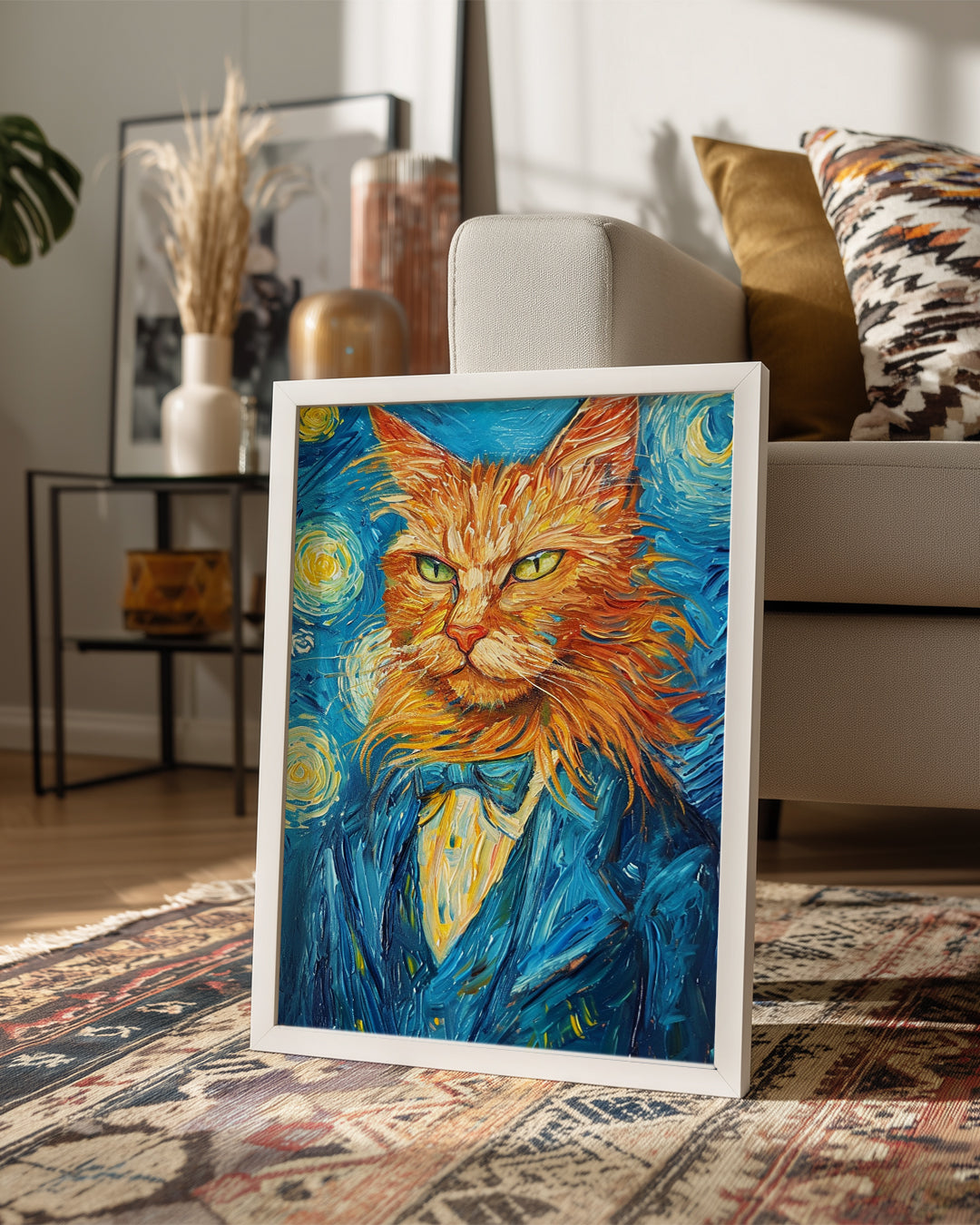 Kedi - İri Gözler Ve Şık Takım Elbise Poster Tablosu