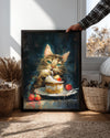 Kedi - Krema Ve Çilek İle Oyun Poster Tablosu