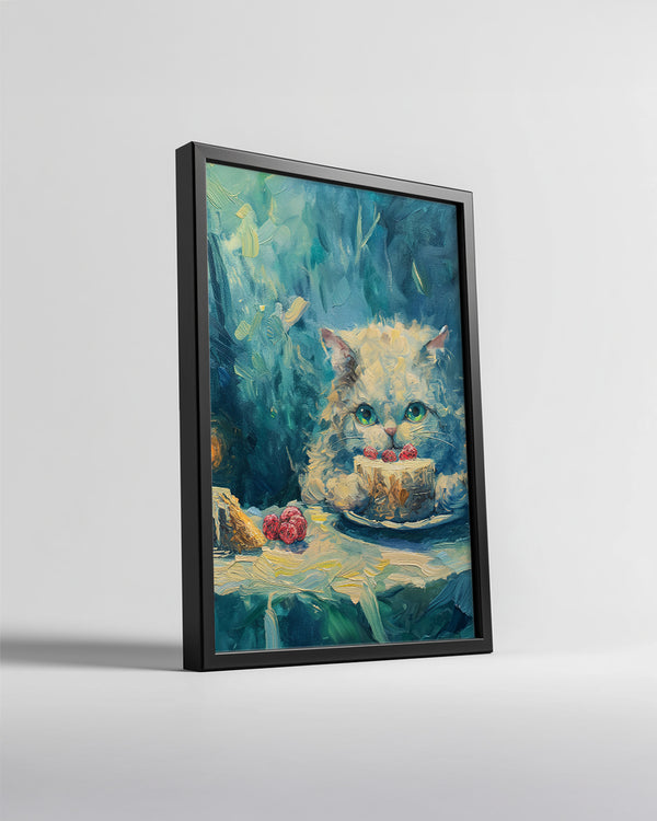 Kedi - Pastanın Tadını Çıkarma Poster Tablosu